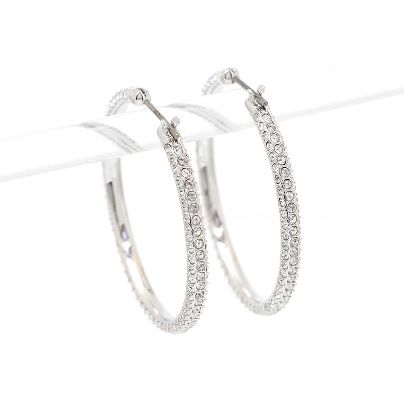 すぐに使える【2点で5%OFFクーポン】ピアス レディース シルバー クリア スワロフスキー フープピアス SWAROVSKI 5389432 並行輸入品|ロゼ・エムロード