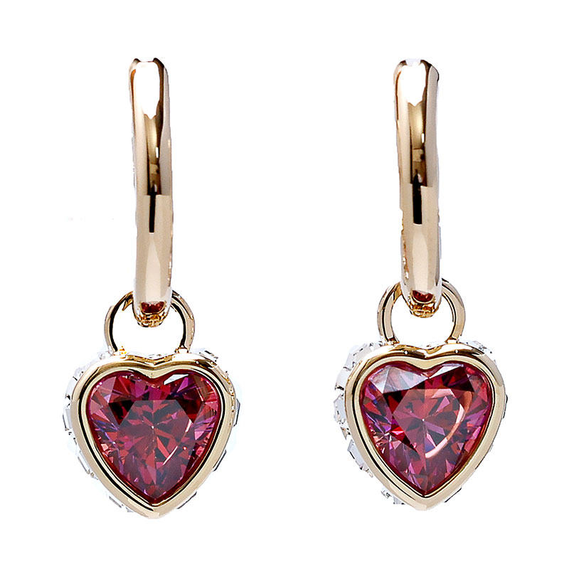 楽天市場】スワロフスキー クロマ ドロップピアス ハート レッド