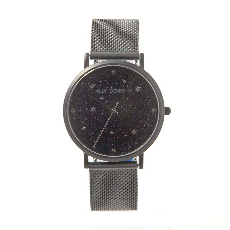【 在庫一掃セール対象商品 】腕時計 レディース ブラック 星 ALLY DENOVO Starry Night BeltSet 36mm ウォッチ AF5017-3 並行輸入品 プレゼント ギフト 実用的 かっこいい カッコイイ かわいい 可愛い オシャレ おしゃれ（昨年比でよりお得に販売中）