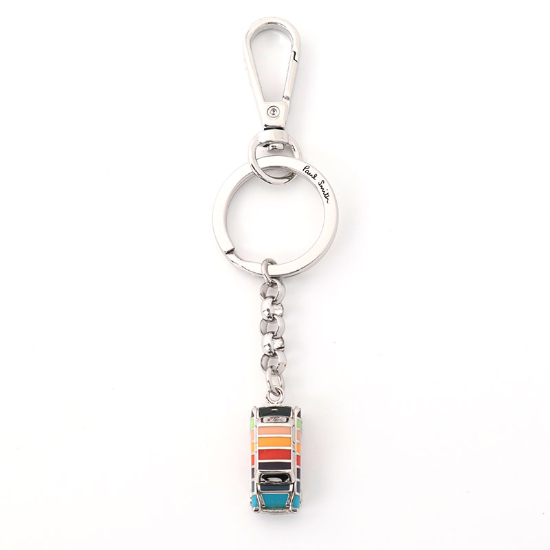 極美品　ポールスミス　キーリング　マルチストライプ　チャーム　希少　シルバー Paul Smith ポールスミス キーリング キーホルダー チャーム