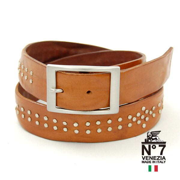 安いそれに目立つ 楽天市場 イタリア製ウオッシュレザースタッズベルトレディース メンズ ユニセックスno7 Pd Camelキャメルno7ナンバーセブン ランキング ファッション バックル 革小物 Belt ブランド Rosegray 全日本送料無料