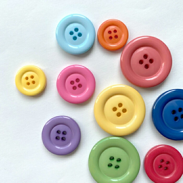 楽天市場】カラフル ボタン 4つ穴 【全19色】【3サイズ】No.VLH13