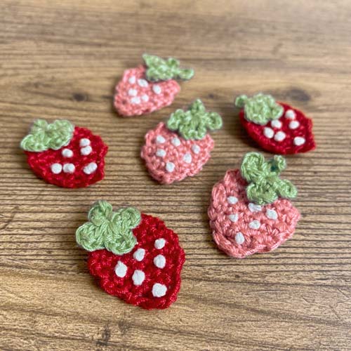 楽天市場】手編みモチーフりんご 1セット/2個入りNo.PW005-40980