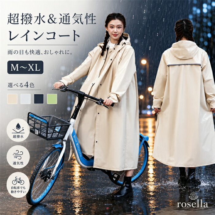 ＼ポイント5倍★母の日早割4/18まで／ カーキ（新色入荷）レインコート レディース レインコート 自転車 ヘルメットに対応・2重バイザー付き 通学 通勤 リュック カッパ 保育園 レインポンチョ 二重ツバ 超撥水 反射テープ アウトドア 防災 バイク クリア視