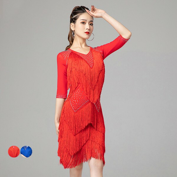 楽天市場】社交ダンスドレス 社交ダンス衣装 初心者 ワンピース 長袖