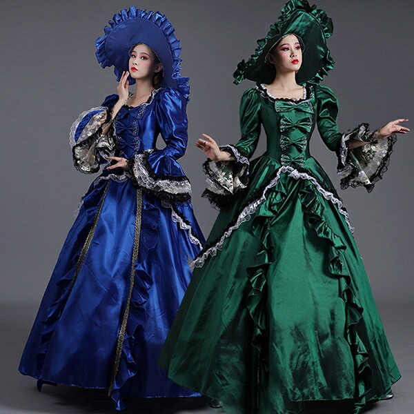 楽天市場】ロングドレス お姫様 中世貴族風 ヨーロッパ 袖あり