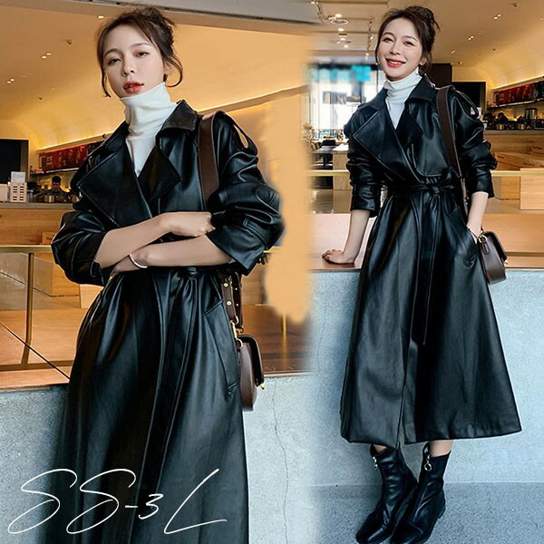 楽天市場】M-6Lサイズ！超ロングの美シルエットitem！中綿入り レザー