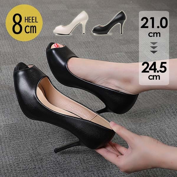 CHANEL ハイヒール ブラック オープントゥ プラチナドゥ Platino deux ハイヒール オープントゥ 12cmヒール