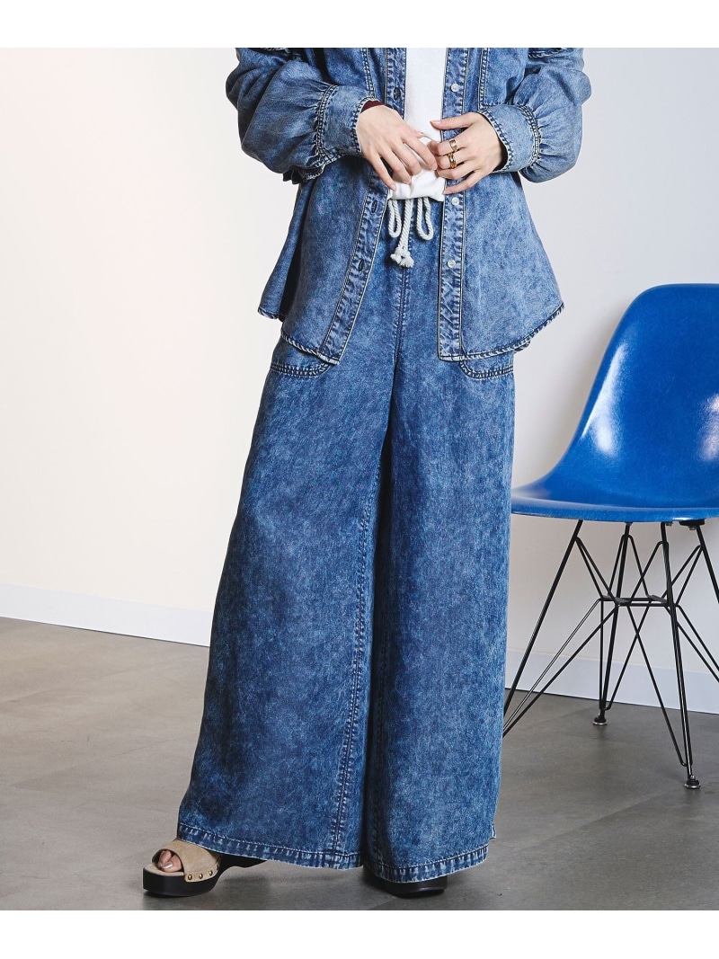 LIGHT OZ DRAWSTRING DENIM PANTS ROSE BUD ローズバッド パンツ ジーンズ・デニムパンツ ネイビー【送料無料】[ Fashion]