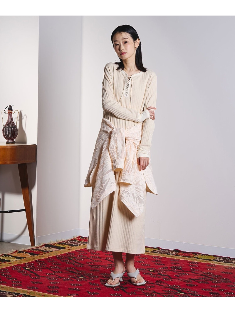 LACEUP CUT DRESS ROSE BUD ローズバッド ワンピース・ドレス その他のワンピース・ドレス ブラック ホワイト【送料無料】[ Fashion]｜ROSE BUD／ローズバッド
