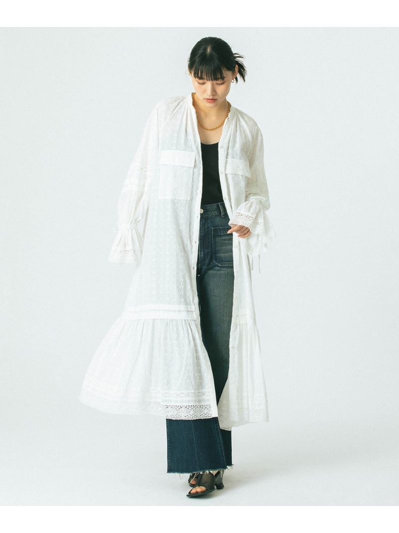 【SALE／30%OFF】COTTON DOBBY STRIPE LONG DRESS ROSE BUD ローズバッド ワンピース・ドレス その他のワンピース・ドレス ホワイト ブラック【RBA_E】【送料無料】[ Fashion]