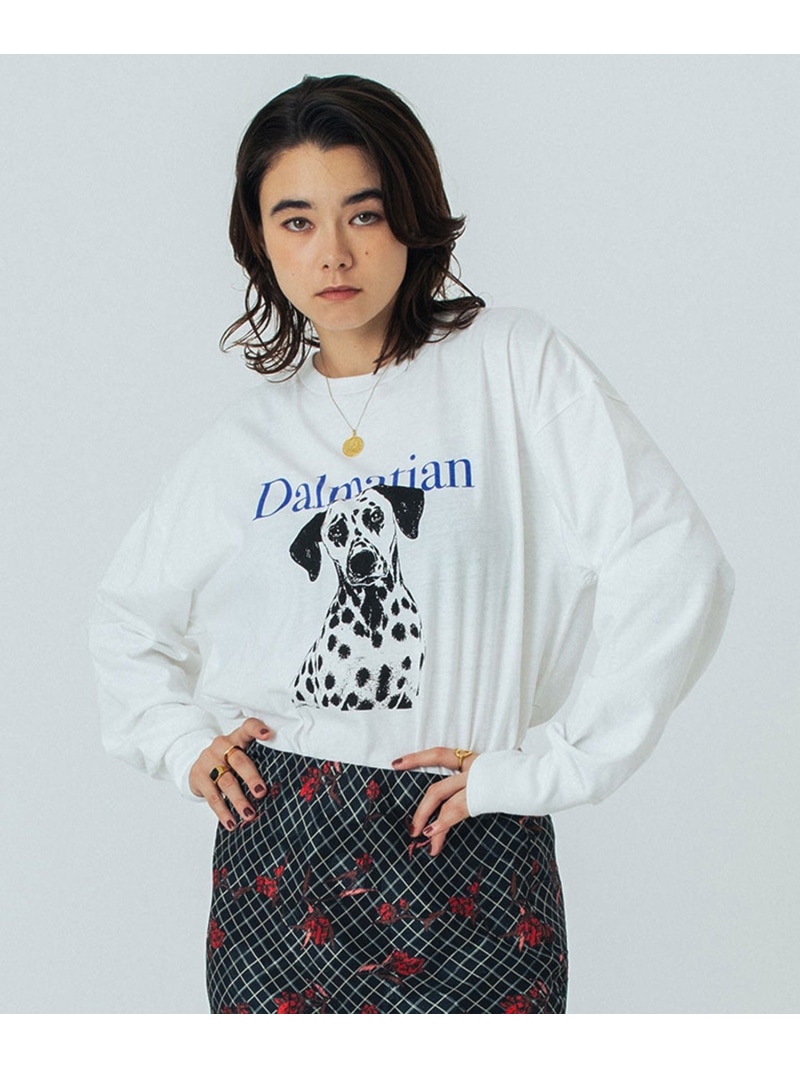 【SALE／30%OFF】DOG GRAPHIC L/S TEE ROSE BUD ローズバッド トップス カットソー・Tシャツ ホワイト ベージュ【RBA_E】【送料無料】[ Fashion]
