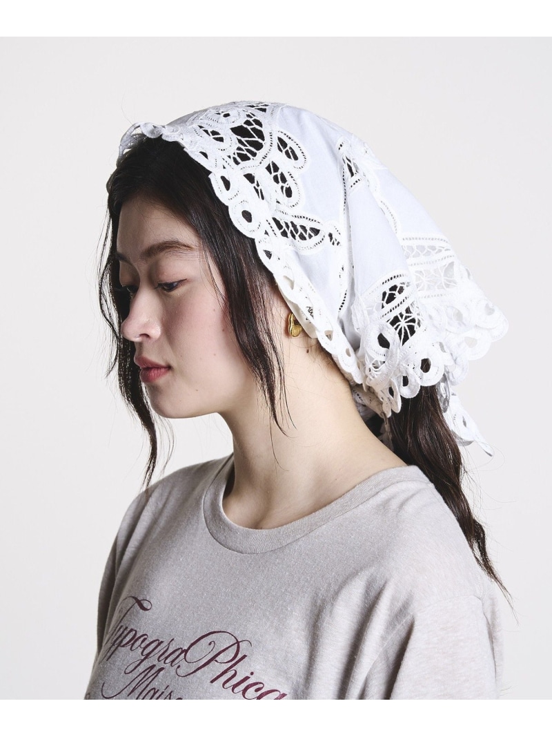 BATTEN LACE SCARF ROSE BUD ローズバッド 流行り物雑貨 スカーフ・バンダナ 赤いこと 白いこと【貨物輸送無料】[ Fashion]