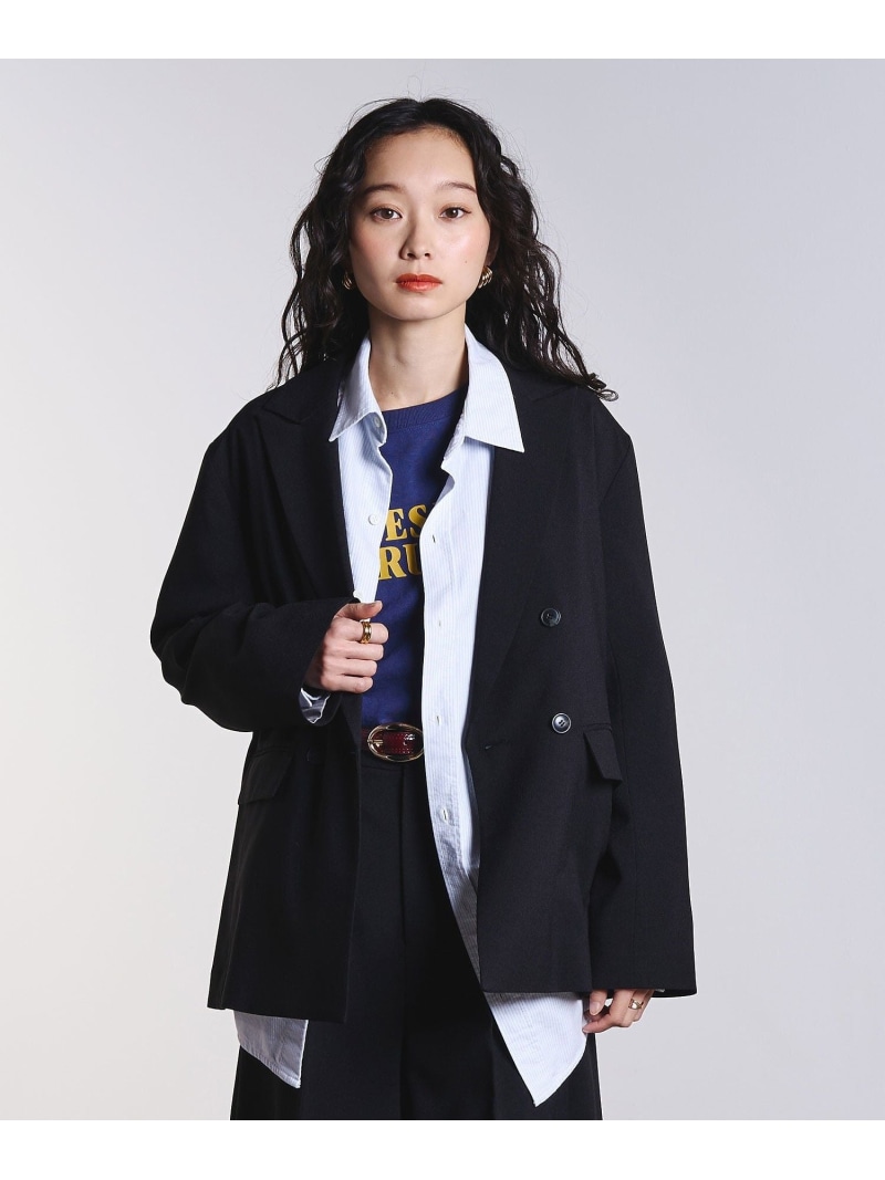 DOUBLE TAILORED JACKET ROSE BUD ローズバッド ジャケット・アウター 余分の物のジャケット・アウター ベージュ 黒いこと【貨物輸送無料】[ Fashion]
