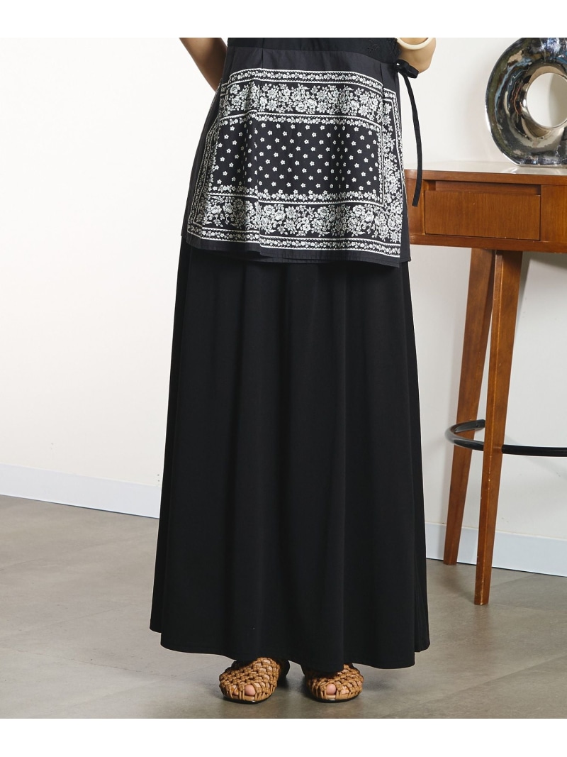 JERSEY SKIRT ROSE BUD ローズバッド スコート ロング・マキシスコート 黒いこと【此れから取っておく】*【貨物輸送無料】[ Fashion]