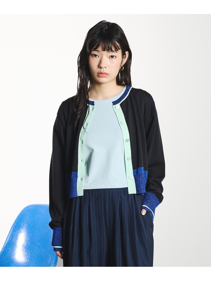 COLOR CARDIGAN ROSE BUD ローズバッド トップス 編み物 赤いこと 黒いこと 黄色【貨物輸送無料】[ Fashion]