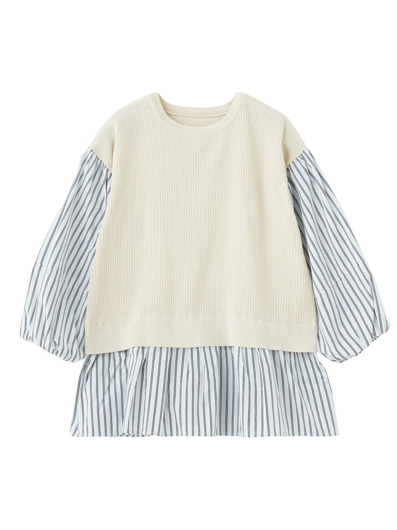 【SALE／37%OFF】RIB KNIT DOCKING BLOUSE ROSE BUD ローズバッド トップス ニット ホワイト ブラック【RBA_E】【送料無料】[ Fashion]