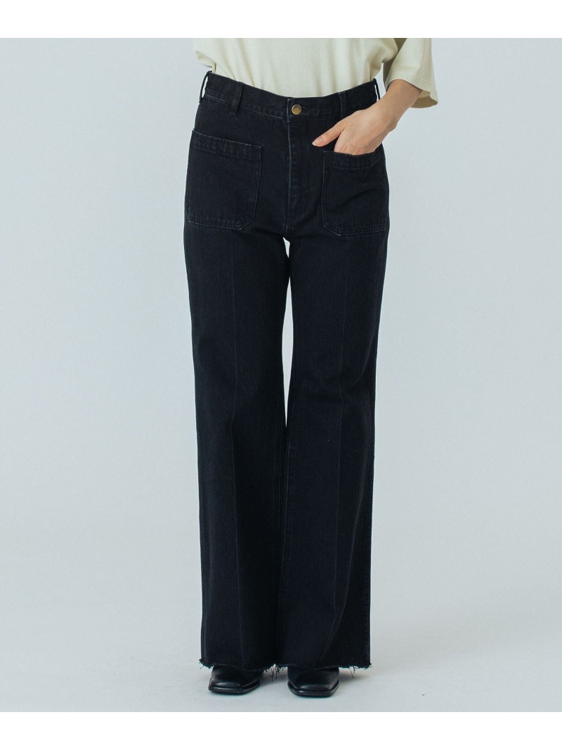 【SALE／10%OFF】FLARE DENIM PANTS ROSE BUD ローズバッド ズボン下 余分の物のズボン下 青み 黒いこと 米国海軍【RBA_E】【貨物輸送無料】[ Fashion]