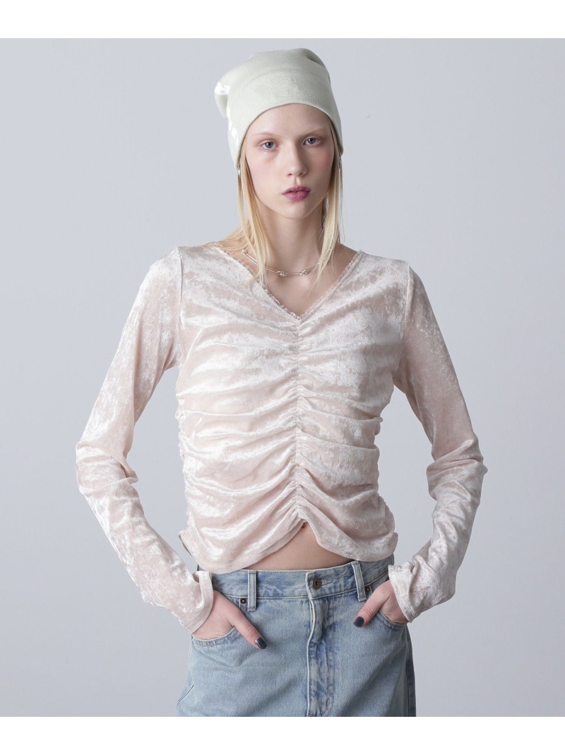 【SALE／19%OFF】シャーリングベロアトップス ROSE BUD ローズバッド トップス カットソー・Tシャツ ブルー ホワイト カーキグリーン【RBA_E】【送料無料】[ Fashion]
