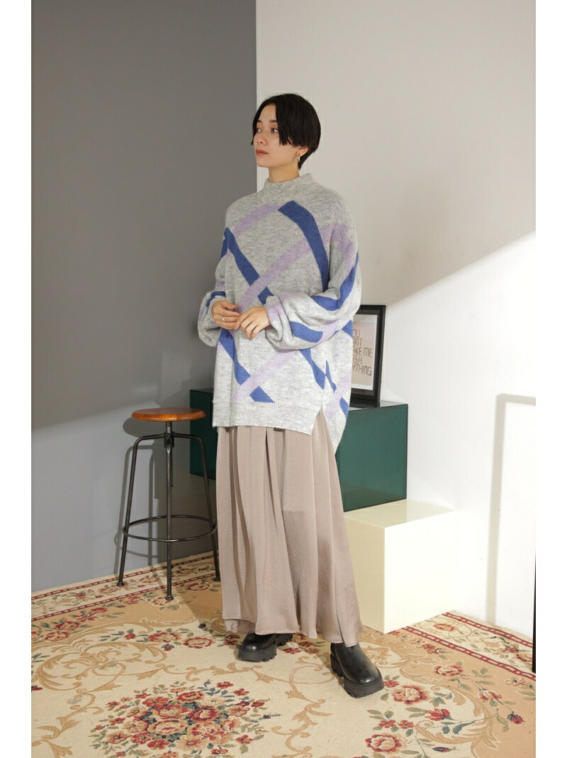 3WAY クロスチェックニットカラーキャミワンピースインナー ROSE 