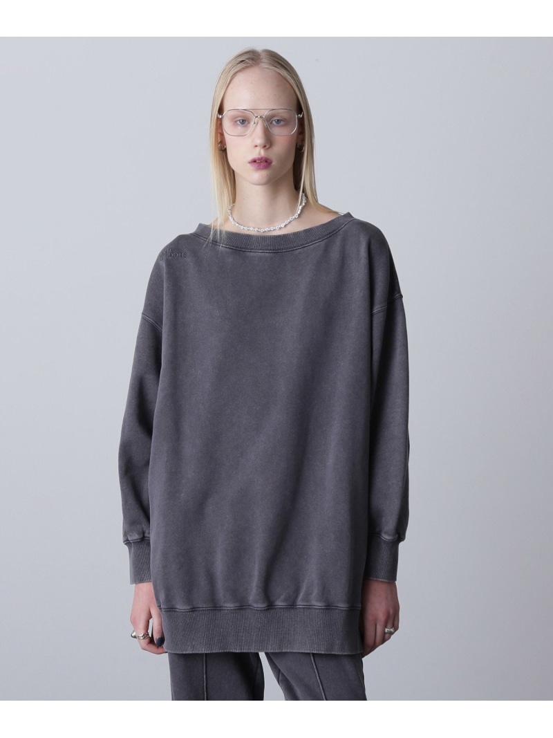 【SALE／30%OFF】パウダーブリーチスウェットチュニック ROSE BUD ローズバッド トップス カットソー・Tシャツ ピンク ブラック【RBA_E】【送料無料】[ Fashion]｜ROSE BUD／ローズバッド