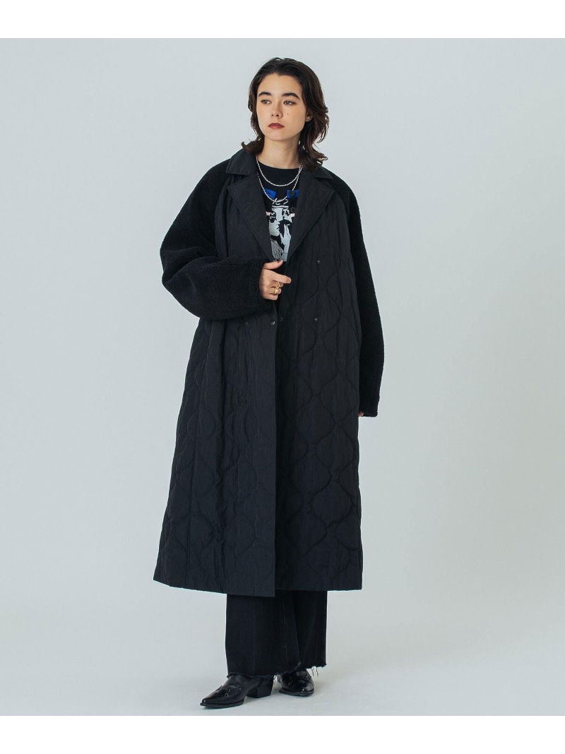 【SALE／30%OFF】QUILTED LONG COAT ROSE BUD ローズバッド ジャケット・アウター その他のジャケット・アウター ブラック カーキグリーン【RBA_E】【送料無料】[ Fashion]