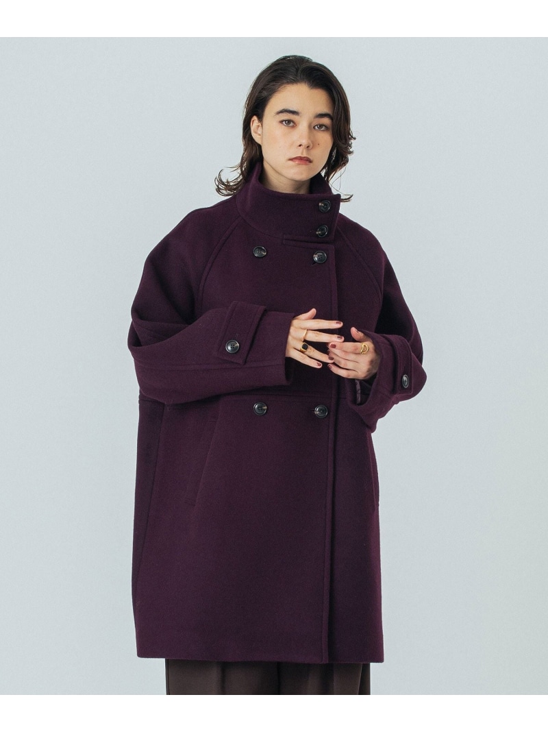 STAND COLLAR COAT ROSE BUD ローズバッド ジャケット・アウター 余分の物のジャケット・アウター 米国海軍 青碧【貨物輸送無料】[ Fashion]