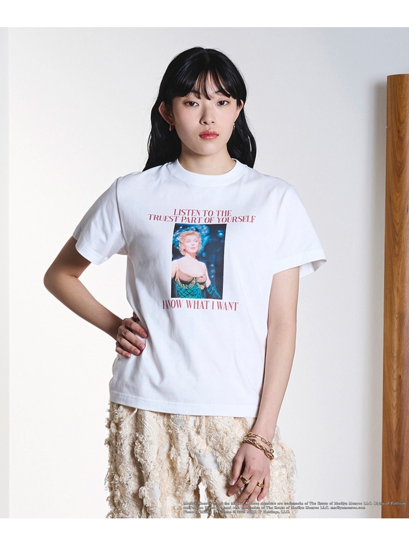 CREOLME/MARILYN MONROE/TEE ROSE BUD ローズバッド トップス カットソー・プルオーバー 黒いこと 白いこと【貨物輸送無料】[ Fashion]