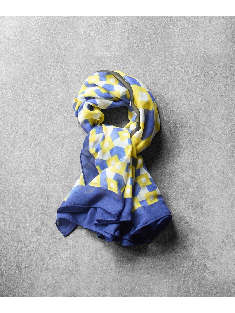SUBLIME/PATTERN BIG SCARF ROSE BUD ローズバッド 流行り物雑貨 スカーフ・バンダナ 白いこと 青碧 赤銅色【貨物輸送無料】[ Fashion]