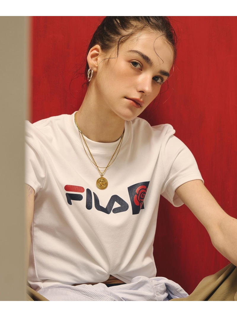 FILAIROSEBUD FILA ROSE T-SHIRTS ROSE BUD ローズバッド トップス カットソー・プルオーバー パープル 白いこと【貨物輸送無料】[ Fashion]