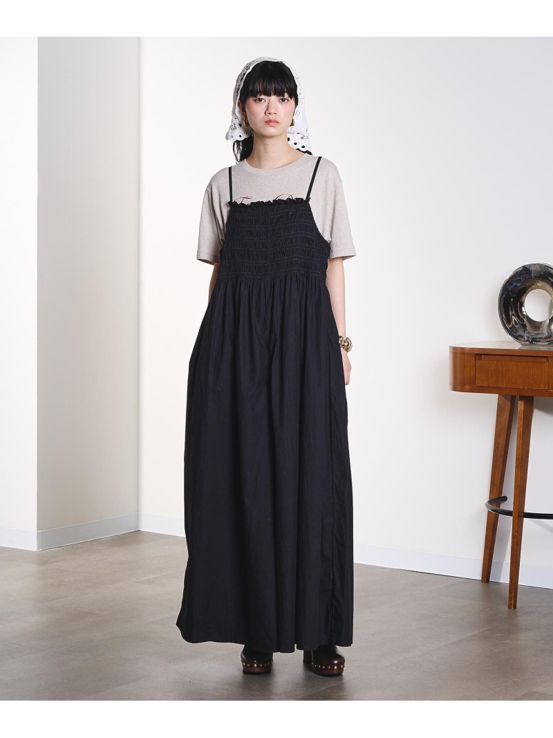 SHIRRING ALL IN ONE ROSE BUD ローズバッド パンツ その他のパンツ パープル ブラック【送料無料】[ Fashion]｜ROSE BUD／ローズバッド