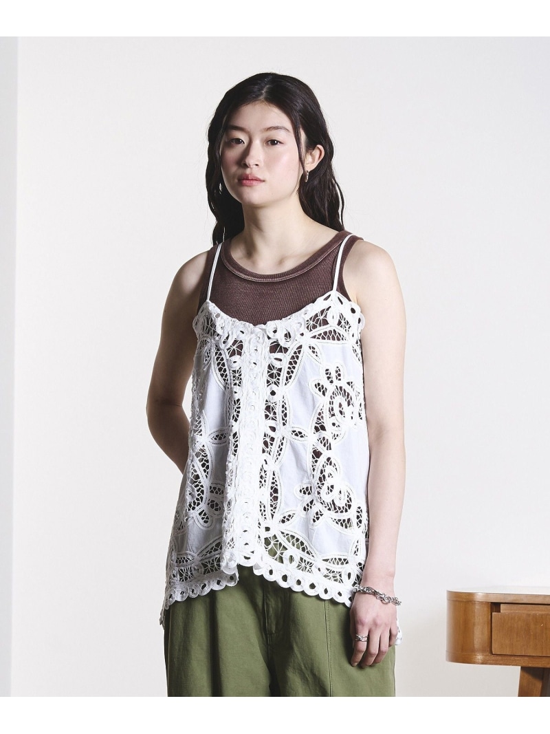 mag.byc/BATTEN LACE CAMISOLE ROSE BUD ローズバッド トップス キャミソール レッド ホワイト【送料無料】[ Fashion]｜ROSE BUD／ローズバッド