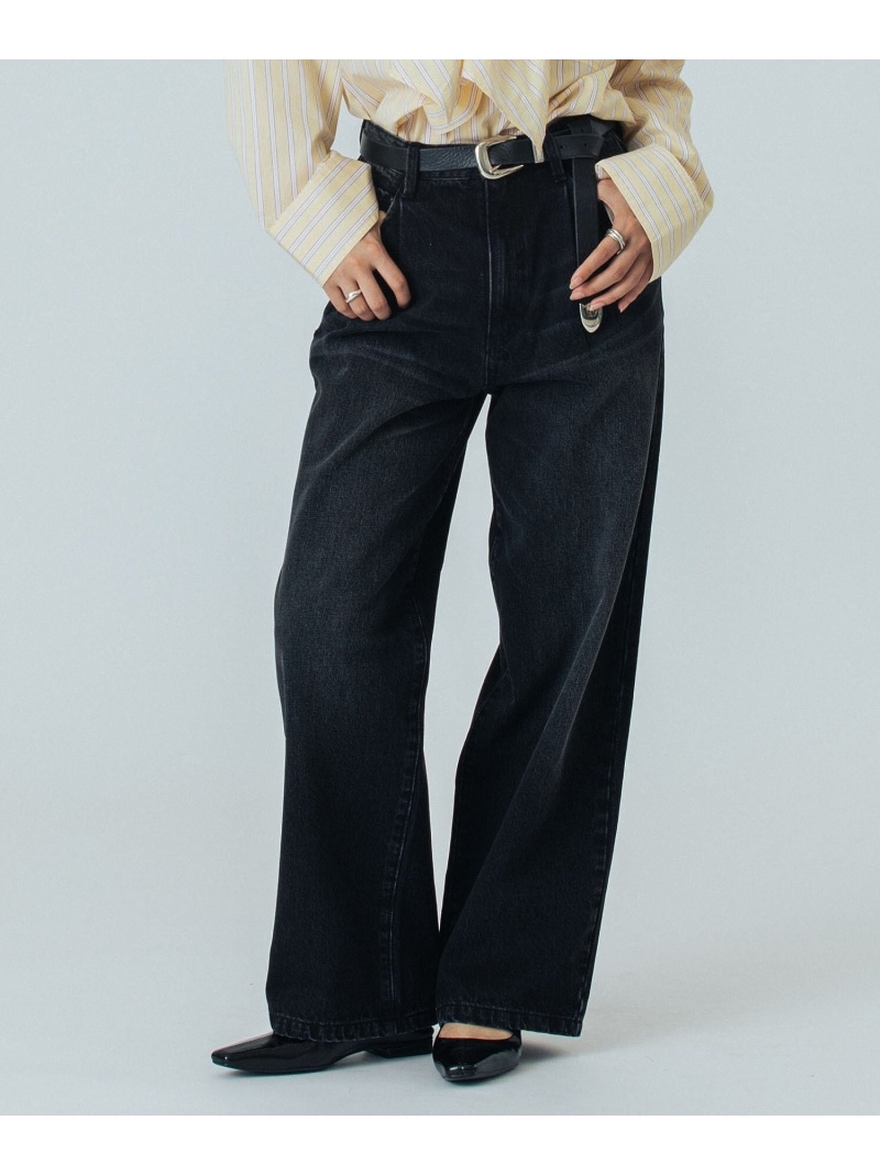 【SALE／10%OFF】WIDE DENIM PANTS ROSE BUD ローズバッド ズボン下 余分の物のズボン下 黒いこと【RBA_E】【貨物輸送無料】[ Fashion]