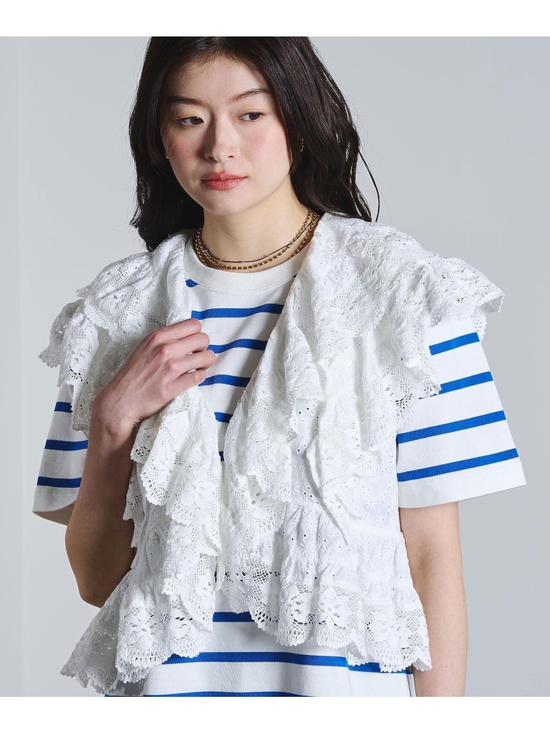 【SALE／5%OFF】COTTON EMBROIDERY FRILL VEST ROSE BUD ローズバッド トップス シャツ・ブラウス ホワイト ブラック【RBA_E】【送料無料】[ Fashion] 12,604円
