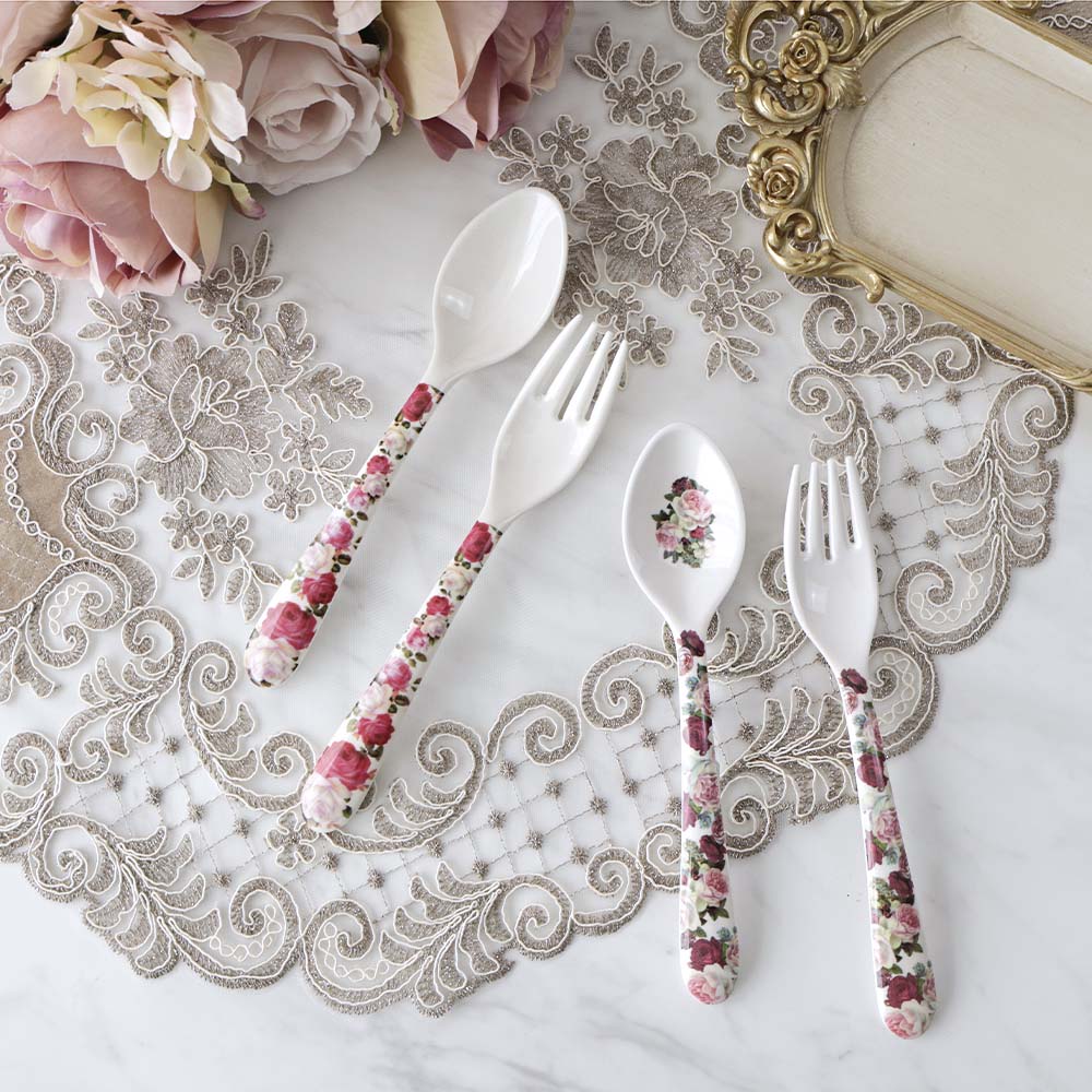 Pran de Paris 日本製 ローズ柄皿 3枚、スプーン、フォーク各2本 楽天市場】スプーン フォーク 2本セット エブリー 送料無料 山崎