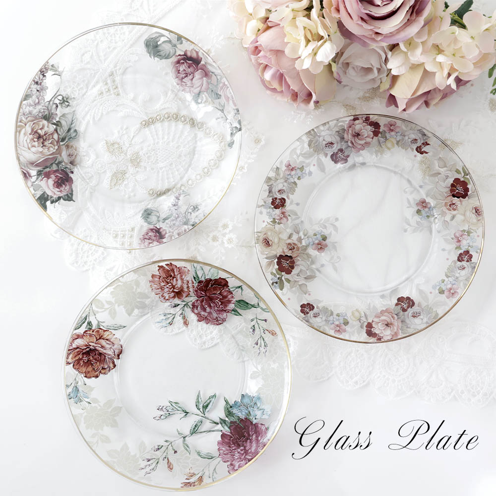 楽天市場】アウトレット品 ゴールドリボン ガラスプレート 20cm