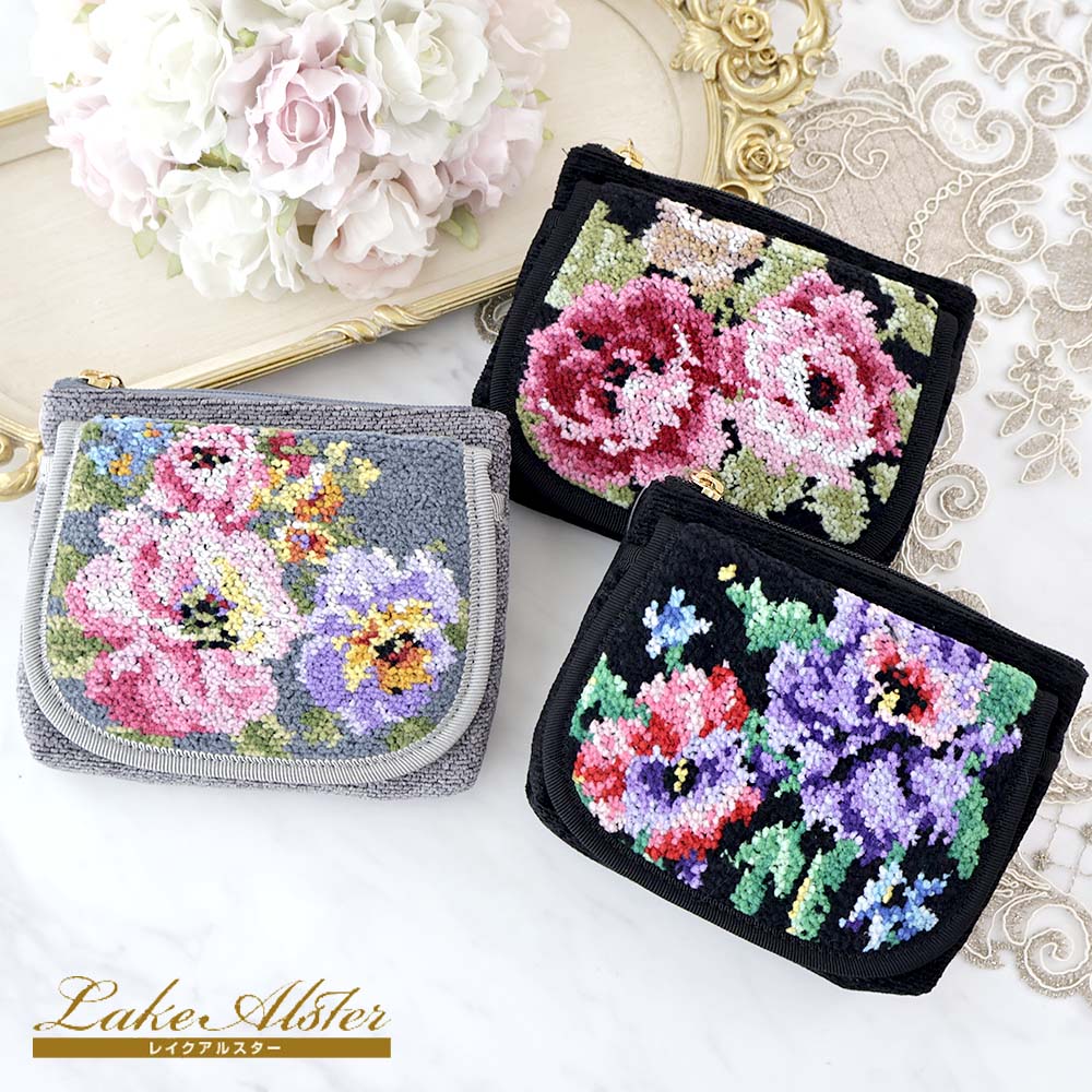 楽天市場】ティッシュポーチ レイクアルスター ミラー付フラップ 薔薇