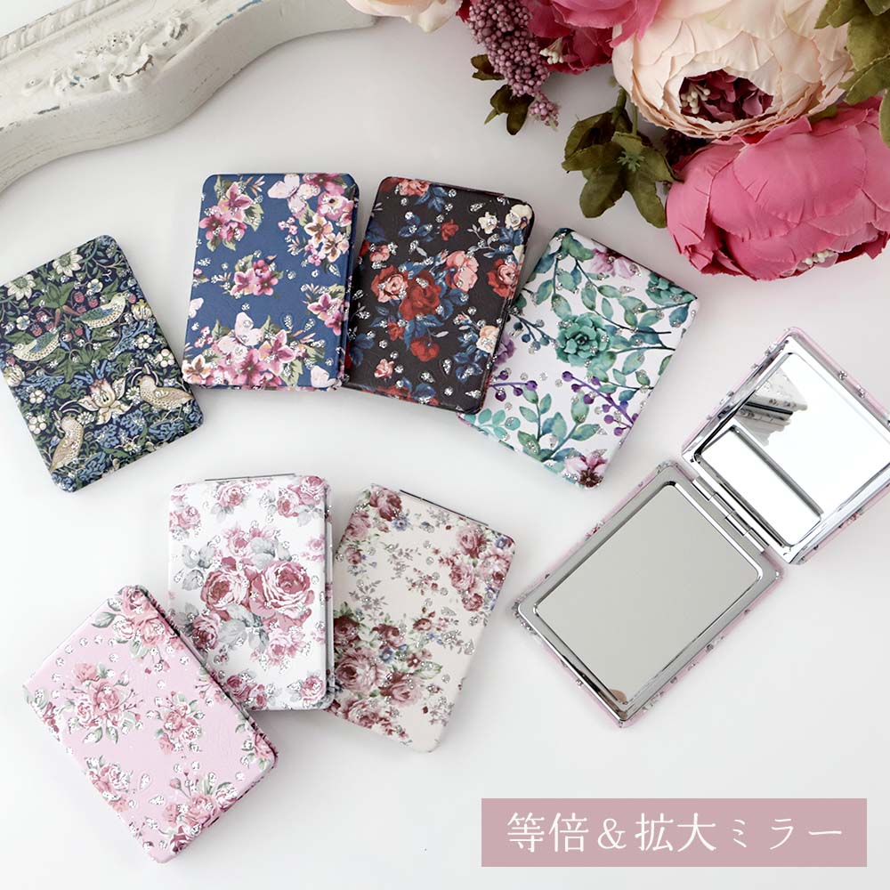 楽天市場】コンパクトミラー ラウンド 【薔薇雑貨 花柄 ローズ