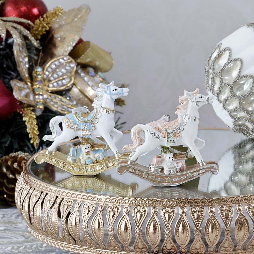 楽天市場】ウッドロッキングホース S Mサイズ ゴールド