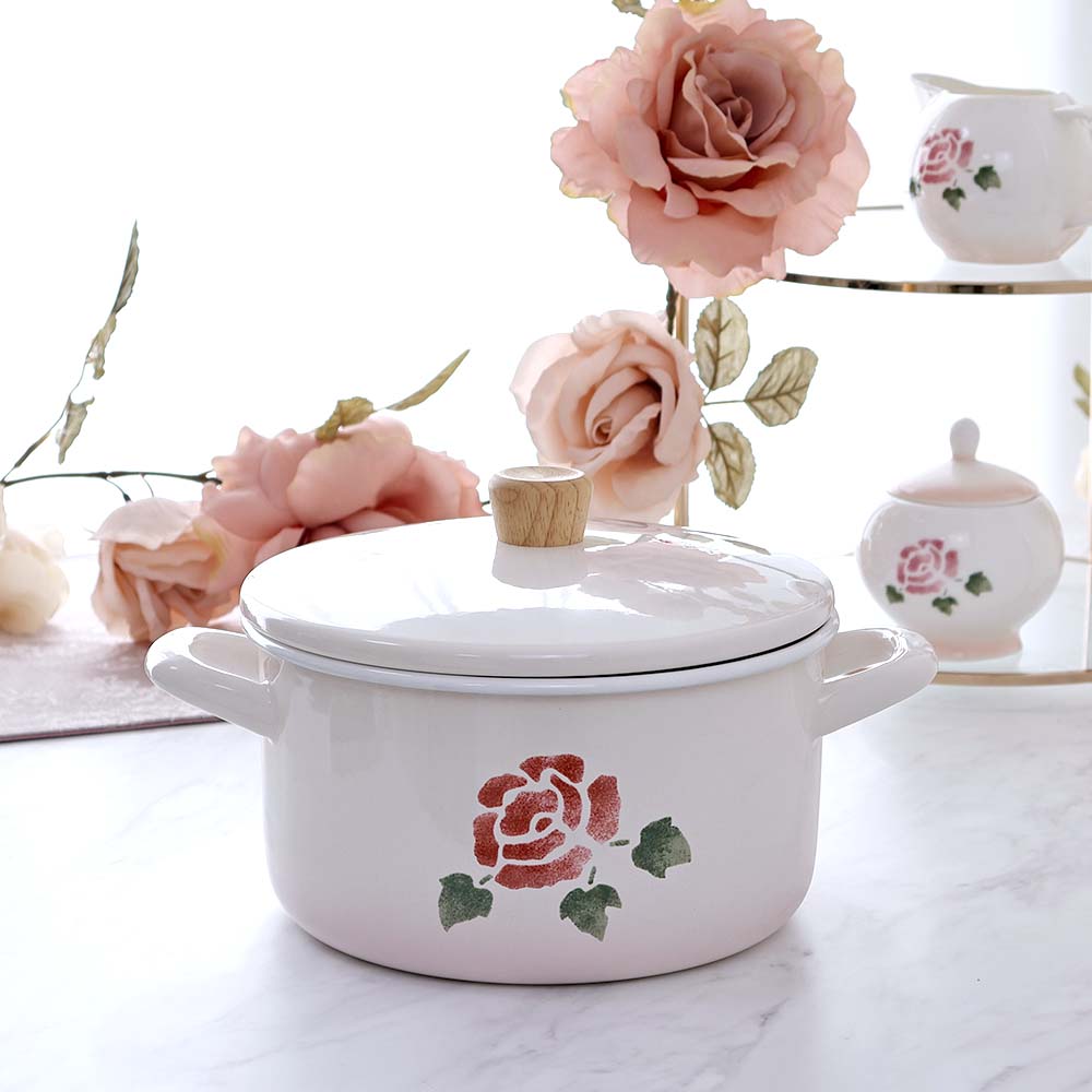 楽天市場】マリ・クレール 【fleurette(フルレット)】 ホーロー両手鍋