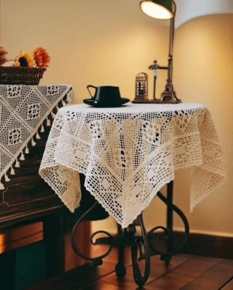 楽天市場】レース編み テーブルクロス85X85cm テーブルコーディネート