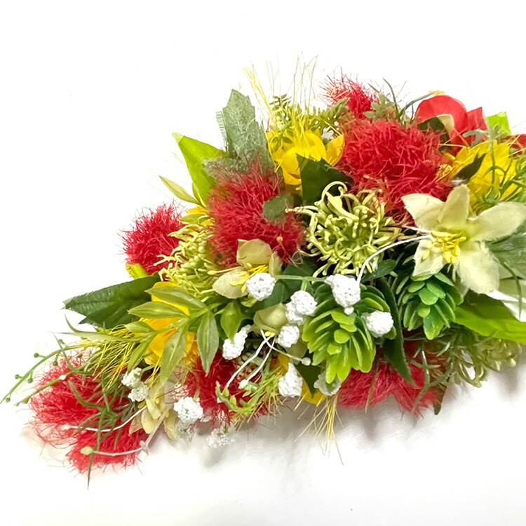 市場 フラダンス グリーン トロピカル雑貨 花 ハワイアン ハワイアン雑貨 髪飾り イエロー ヘアクリップ アクセサリ 白 赤 大きめ