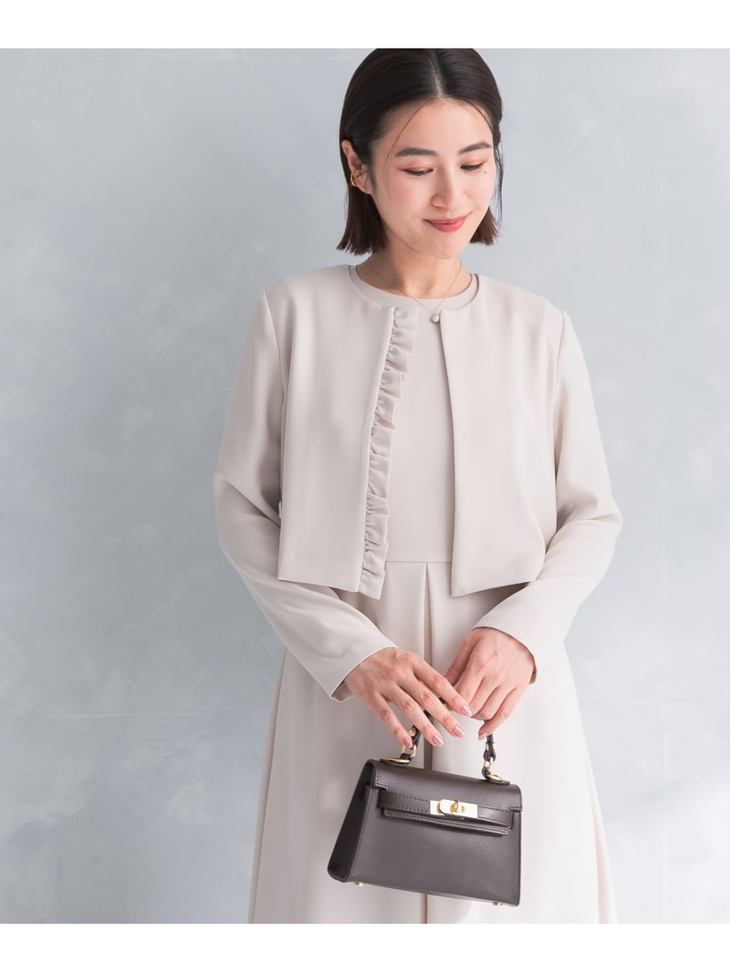 kaene シフォンフリルジャケット URBAN RESEARCH ROSSO アーバンリサーチロッソ ジャケット・アウター テーラードジャケット・ブレザー ネイビー ベージュ【送料無料】[ Fashion]