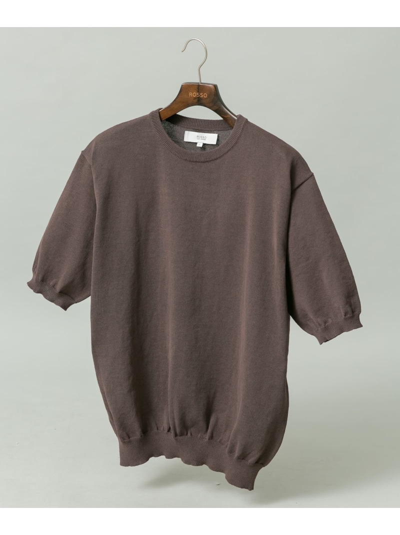 【SALE／5%OFF】『UR TECH』AIRDRY半袖クルーニット URBAN RESEARCH ROSSO アーバンリサーチロッソ トップス ニット カーキグリーン ネイビー グレー【RBA_E】【先行予約】*【送料無料】[ Fashion]