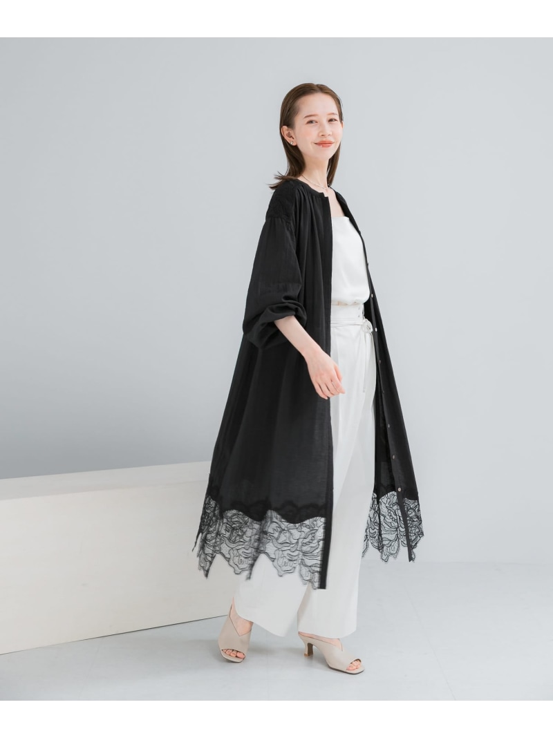 レース切り替えガウンワンピース URBAN RESEARCH ROSSO アーバンリサーチロッソ ワンピース・ドレス ワンピース ブラック【送料無料】[ Fashion]