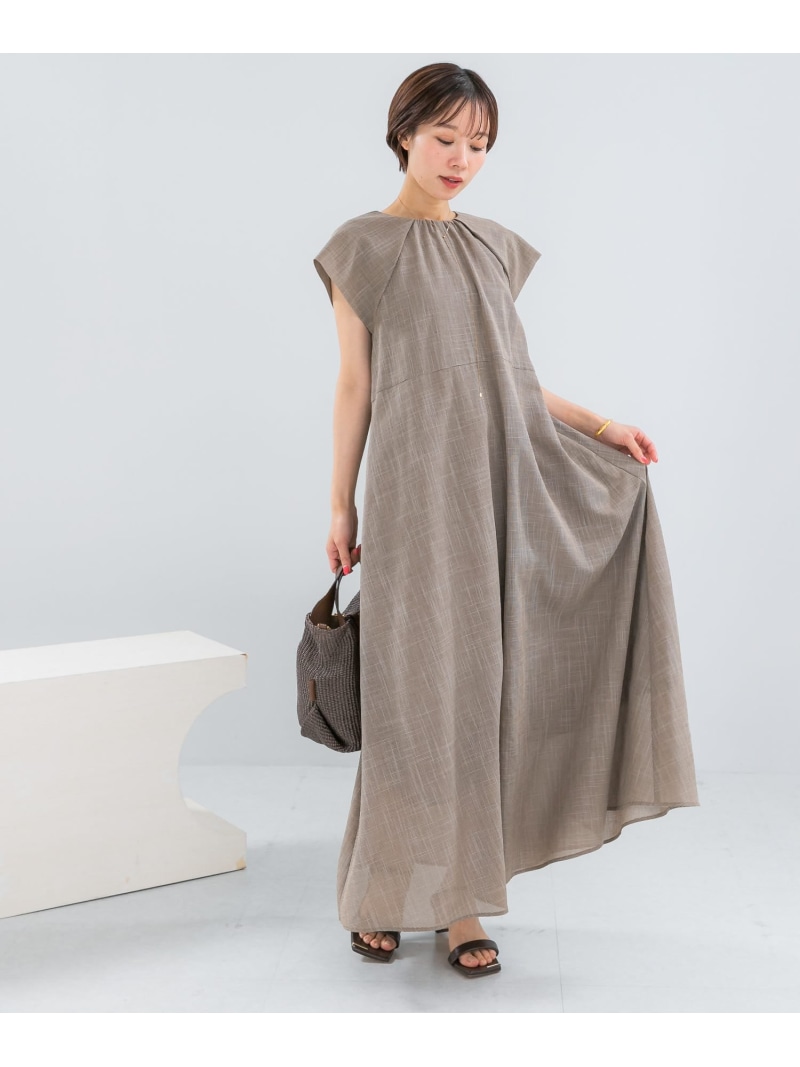 【SALE／30%OFF】デザインスリーブマキシワンピース URBAN RESEARCH ROSSO アーバンリサーチロッソ ワンピース・ドレス ワンピース ブラウン ブラック【RBA_E】【送料無料】[ Fashion]｜URBAN RESEARCH ROSSO／ロッソ