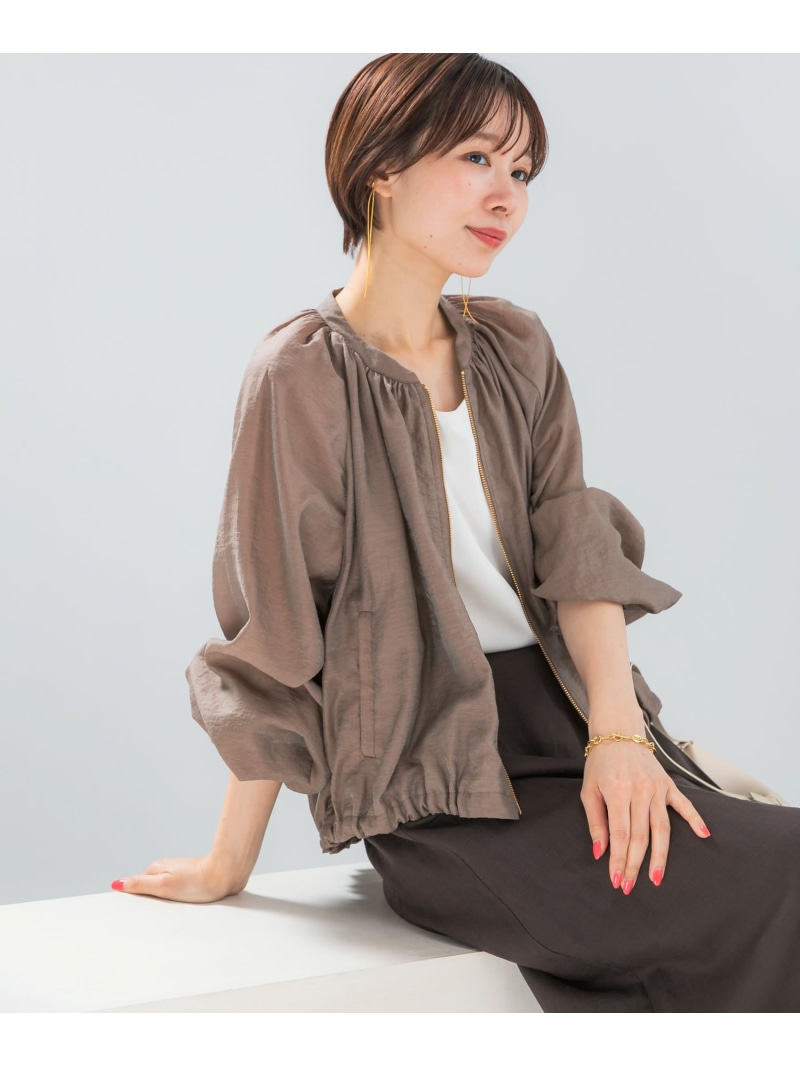 【SALE／10%OFF】シアーギャザーブルゾン URBAN RESEARCH ROSSO アーバンリサーチロッソ ジャケット・アウター 上衣・前掛け 白いこと 赤銅色【RBA_E】【貨物輸送無料】[ Fashion]