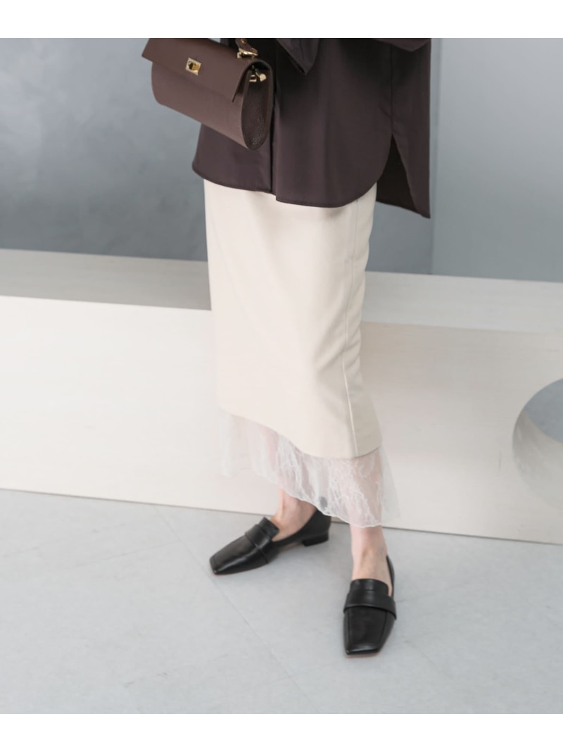 【SALE／50%OFF】レースレイヤードミディスカート URBAN RESEARCH ROSSO アーバンリサーチロッソ スコート 余分の物のスコート 白いこと 黒いこと【RBA_E】【貨物輸送無料】[ Fashion]