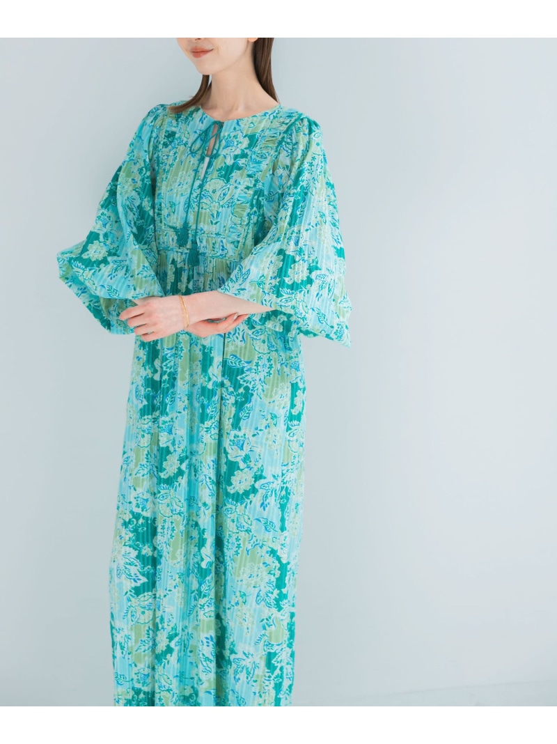 sara mallika COTTON BOHEMIAN FLOWER DRESS URBAN RESEARCH ROSSO アーバンリサーチロッソ ワンピース・ドレス ワンピース グリーン パープル【先行予約】*【送料無料】[ Fashion]