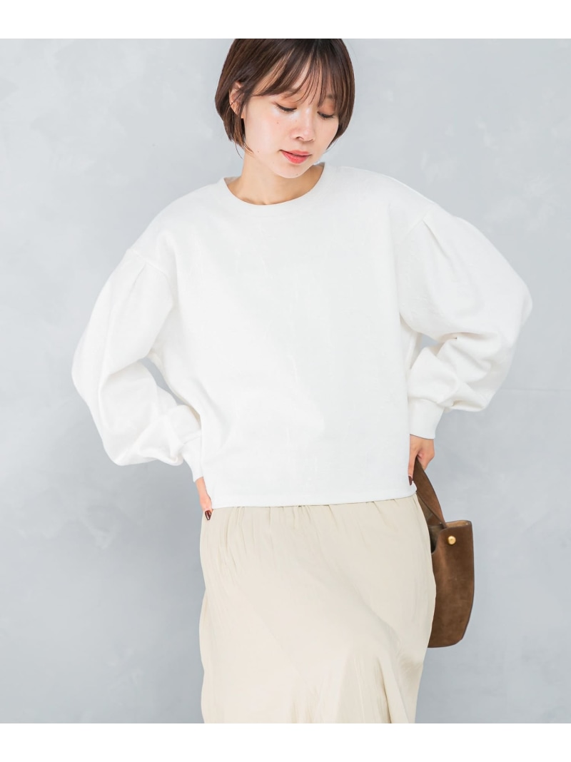 【SALE／40%OFF】タックスリーブジャガードスウェット URBAN RESEARCH ROSSO アーバンリサーチロッソ トップス スウェット・トレーナー ホワイト ブラック【RBA_E】【送料無料】[ Fashion]